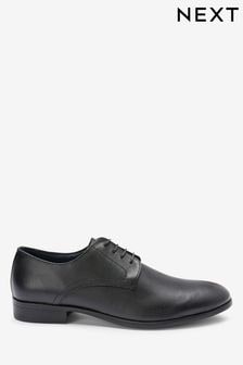 Black Round Toe Leather Derby Shoes (780954) | €16
