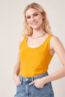 Ochre Yellow Thick Strap Vest (781017) | kr81