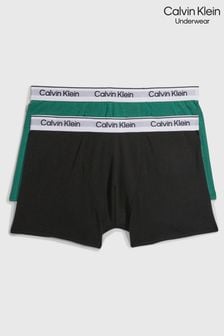 Calvin Klein Boys Black Modern Cotton 2-Pack Trunks (781222) | €16