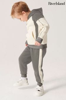 River Island White Boys Blocked Sweat Jogggers Set (781257) | €50