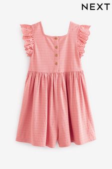 Pink Frill Sleeve Textured Playsuit (3-16yrs) (7815X5) | €11 - €16