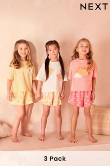 Pink/Orange 3 Pack Short Pyjamas (9mths-12yrs) (782217) | AED116 - AED145