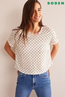 Boden Cream Printed Linen T-shirt (782394) | 42 €