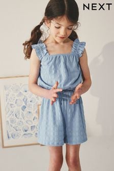 Blue Textured Vest and Short Set (3-16yrs) (782460) | ￥2,080 - ￥3,120