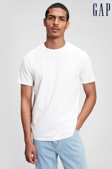 Белый - Классическая хлопковая футболка с короткими рукавами и круглым вырезом Gap (782767) | €13