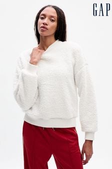 Gap White Vintage Soft Mock Neck Long Sleeve Pullover Sweatshirt. (782786) | €11.50