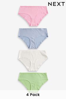 Pink/Lilac/Green/White Short Cotton Rich Knickers 4 Pack (782940) | €13