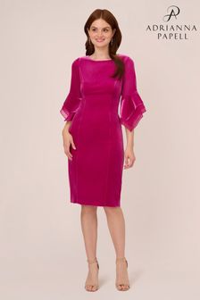 Adrianna Papell Pink Velvet Bell Sleeve Short Dress (782955) | €89