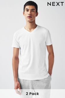 White V-Neck T-Shirt 2 Pack (783716) | $21