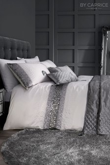 Caprice Silver Monroe Luxury Embellished Duvet Cover and Pillowcase Set (783820) | ₪ 233 - ₪ 373