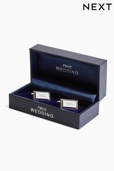 Сріблястий тон Ашер - Весільні запонки (784019) | 460 ₴