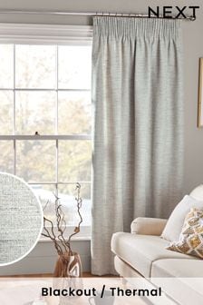 Natural Textured Fleck Blackout/Thermal Pencil Pleat Curtains (784316) | $136 - $265