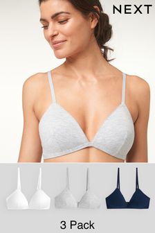 Navy Blue/Grey Marl/White Pad Non Wire First Bras 3 Pack (784803) | SGD 52