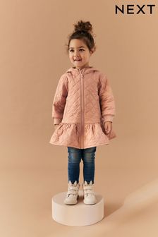Camel Brown Shower Resistant Skirted Quilted Coat (3mths-7yrs) (785781) | 13,530 Ft - 15,610 Ft