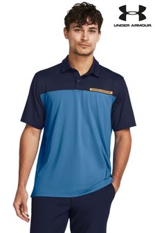 Under Armour Blue/Orange Golf T2G Colour Block Polo Shirt (785873) | 223 QAR