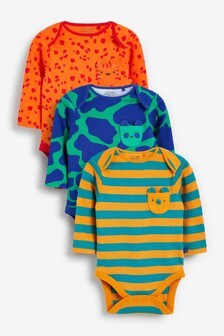 Long Sleeve Baby Bodysuits 3 Pack (0mths-3yrs)
