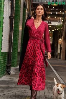 Boden Pink Jersey Midi Wrap Dress (786157) | AED610