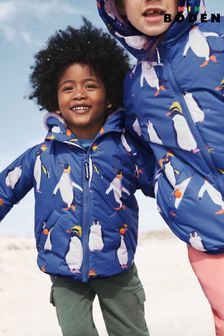 Boden Light Blue Penguin Sherpa Lined Anorak (786374) | AED261 - AED288