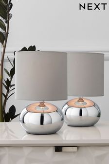 Chrome Pebble Twin Pack Table Lamp (787941) | €42