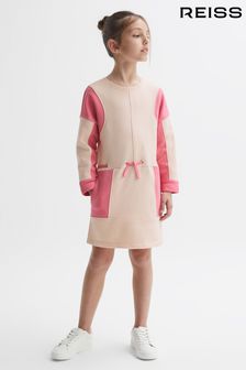 Reiss Pink Storm Senior Colourblock Cotton Drawstring Dress (788119) | OMR45