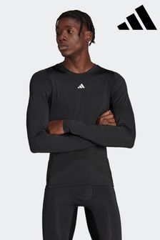 adidas Black Techfit Aeroready Long Sleeve Top (788203) | $52