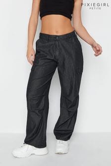 PixieGirl Petite Grey Parachute 100% Cotton Trousers (788255) | $65