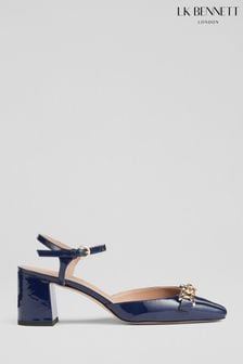 LK Bennett Mindy Patent Leather Ankle Strap Courts (788321) | €428