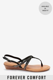 Sandales Forever Comfort® à entredoigt et petit talon compensé