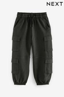 Black 100% Cotton Parachute Style Jersey Joggers (3-16yrs) (788846) | $34 - $43