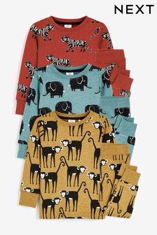 Multi Animal Print 3 Pack Snuggle Pyjamas (9mths-8yrs) (789148) | $79 - $97