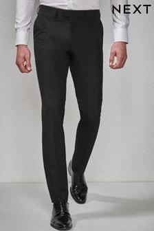Black Slim Fit Tuxedo Suit Trousers (789633) | SGD 49