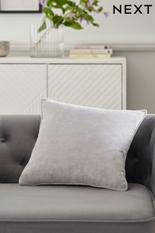 Silver Grey 45 x 45cm Soft Velour Cushion (790043) | $15