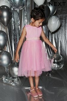 Pale Pink Mesh Tie Back Party Dress (3-16yrs) (790139) | 39 € - 48 €