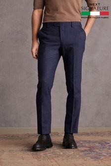 Blue Slim Signature Italian Fabric Suit Trousers (790318) | LEI 731