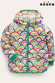 Boden Cream Rainbow Printed Sherpa Lined Anorak Jacket (790401) | 150 SAR - 166 SAR