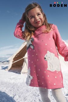 Розовый - Платье-свитшот с аппликацией рождественской елки Boden (791581) | €55 - €62