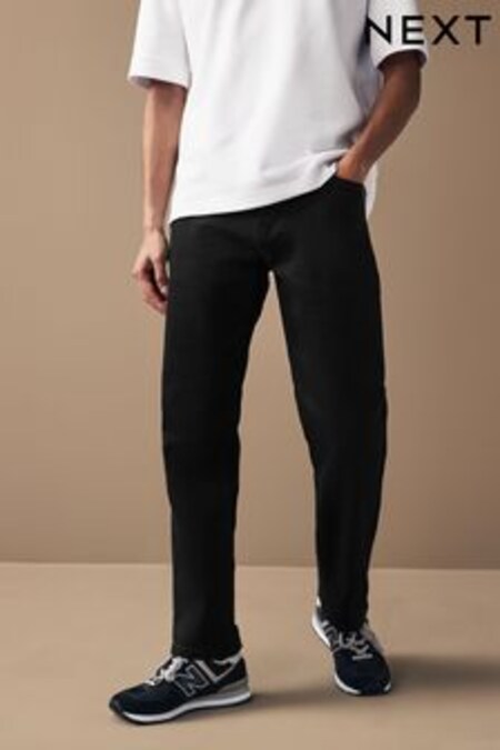 Black Straight Next Motion Flex Stretch Straight Fit Jeans (791811) | $87