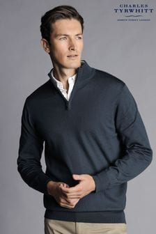 Modra - Merino pulover z zadrgo Charles Tyrwhitt  (792252) | €91
