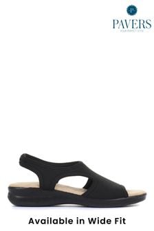 Pavers Ladies Black Stretch Sandals (792377) | ₪ 140