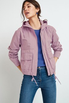 Cropped Cotton Bomber Jacket