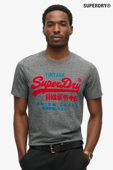 Superdry Black Grey Grit Vintage Logo Duo T-Shirt (792624) | NT$1,400