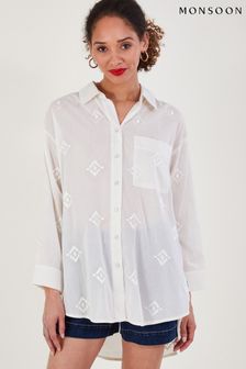 Monsoon Diamond Embroidered Beach White Shirt (792725) | €38
