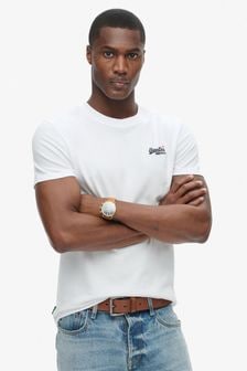 Superdry White 100% Cotton Essential Contrast Emb T-Shirt (793085) | $34