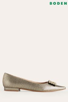 Boden Gold Jewelled Buckle Flats Shoes (793339) | €89