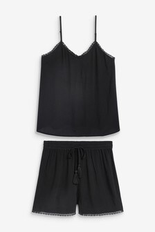 Woven Short Set With Scrunchie