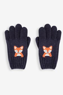 JoJo Maman Bébé Indigo Fox Appliqué Gloves (793818) | €20.50
