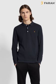 Blau - Farah Blanes Langärmeliges Polo-Shirt (793900) | 101 €