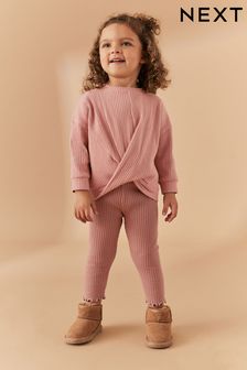 Pink Ribbed Top & Legging Set (3mths-7yrs) (794170) | AED47 - AED60
