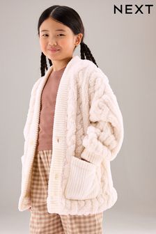 乳白色 - 粗編開襟毛衣 (3-16歲) (794487) | HK$157 - HK$218