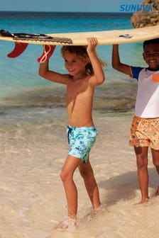 Albastru - Pantaloni scurți de baie hawaiiană pentru băieți (794888) | 284 LEI - 298 LEI
